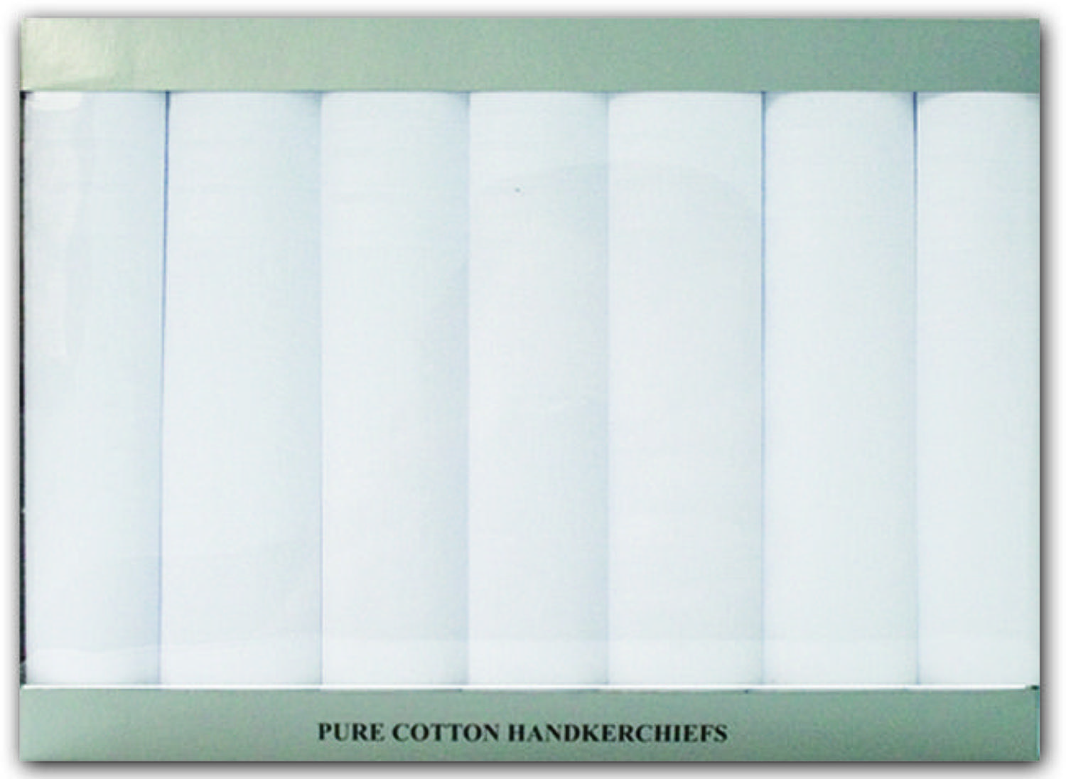 Mens 7 Pack White Cotton Handkerchiefs with a Satin Border