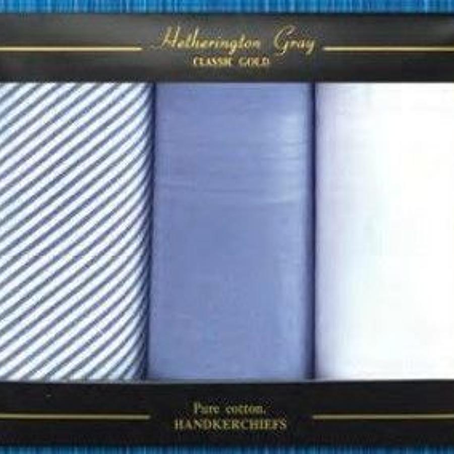 Mens 3 Pack Check and Dyed Handkerchiefs