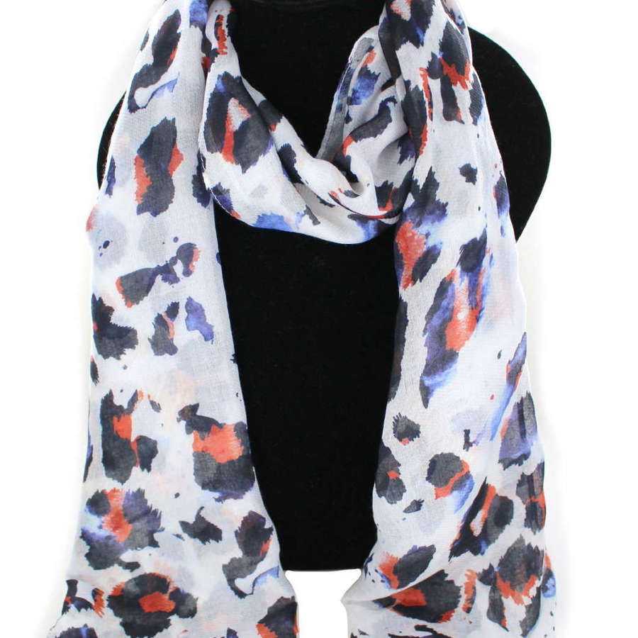 Abstract animal print recycled Polyester scarf.