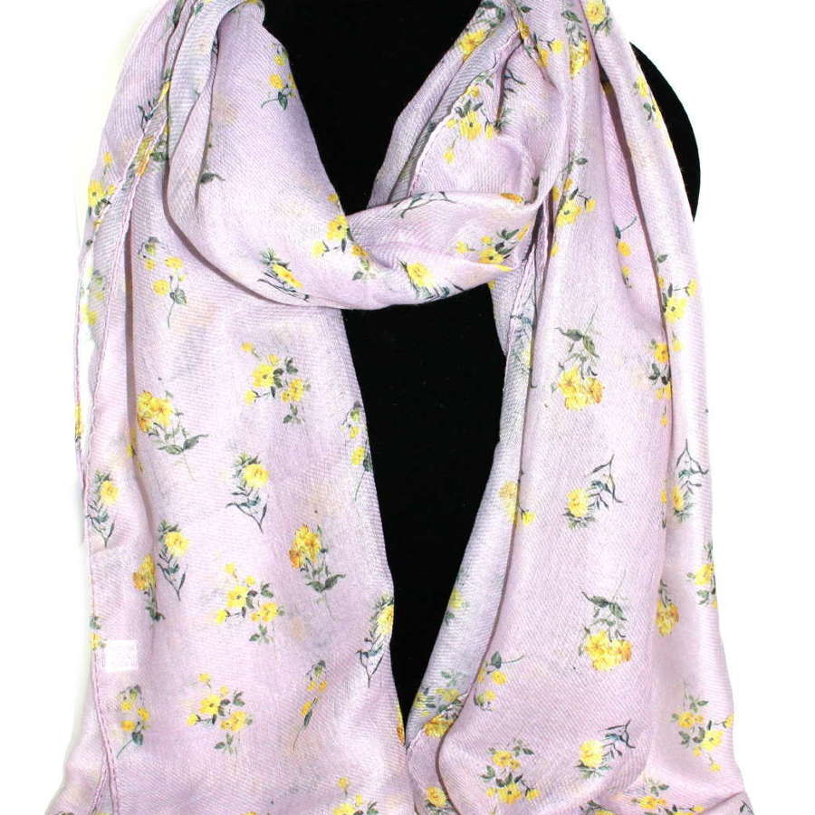 Flower pattern recycled Polyester scarf.