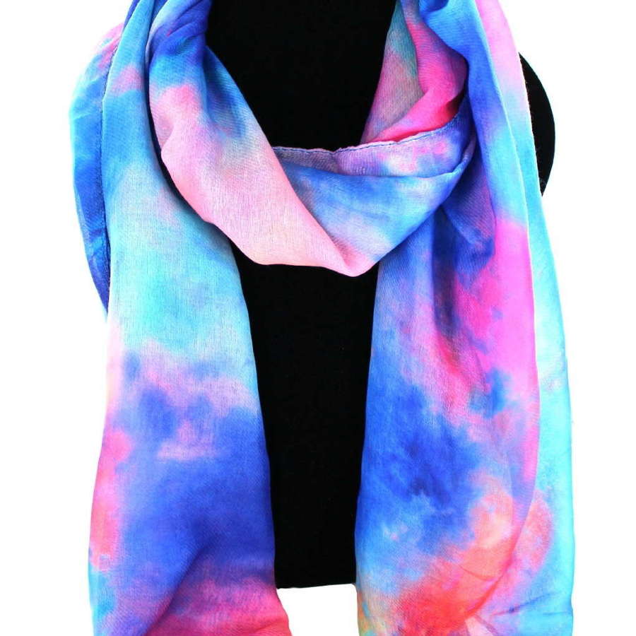 Abstract colourful recycled Polyester scarf.