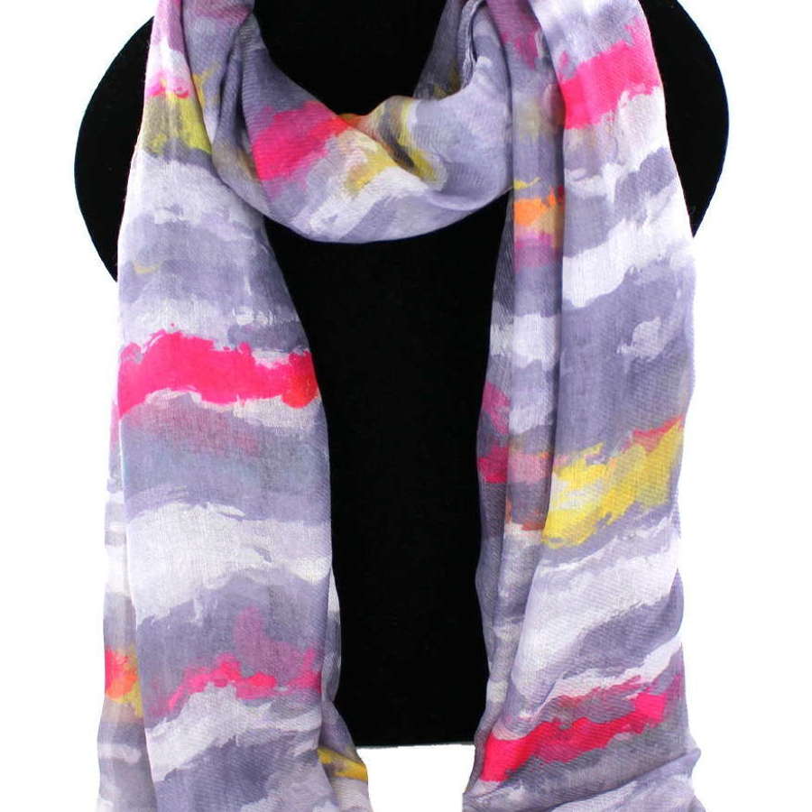 Abstract striped recycled Polyester scarf.