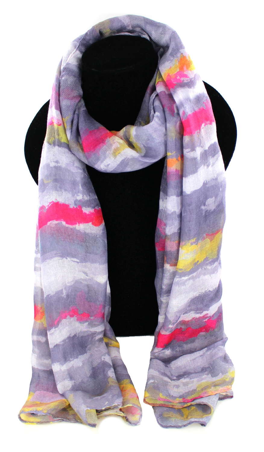 Abstract striped recycled Polyester scarf.