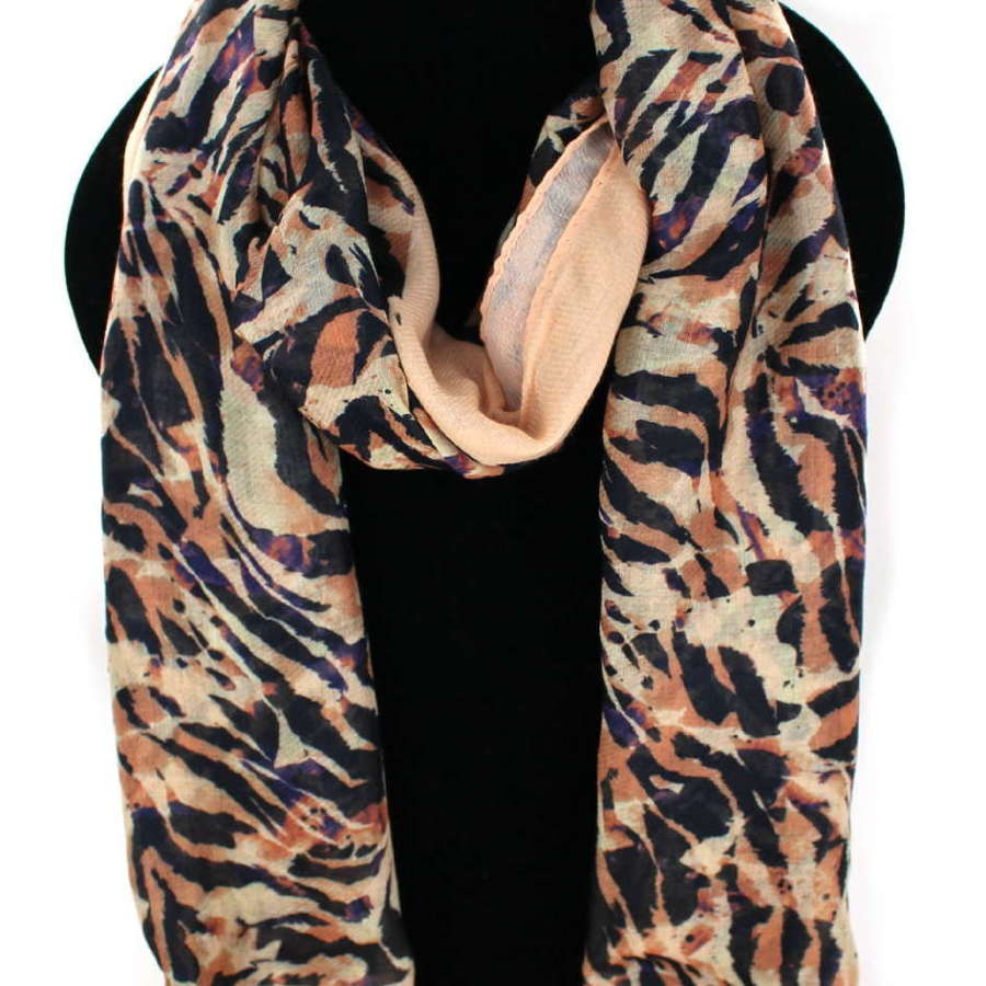 Animal print recycled Polyester scarf.
