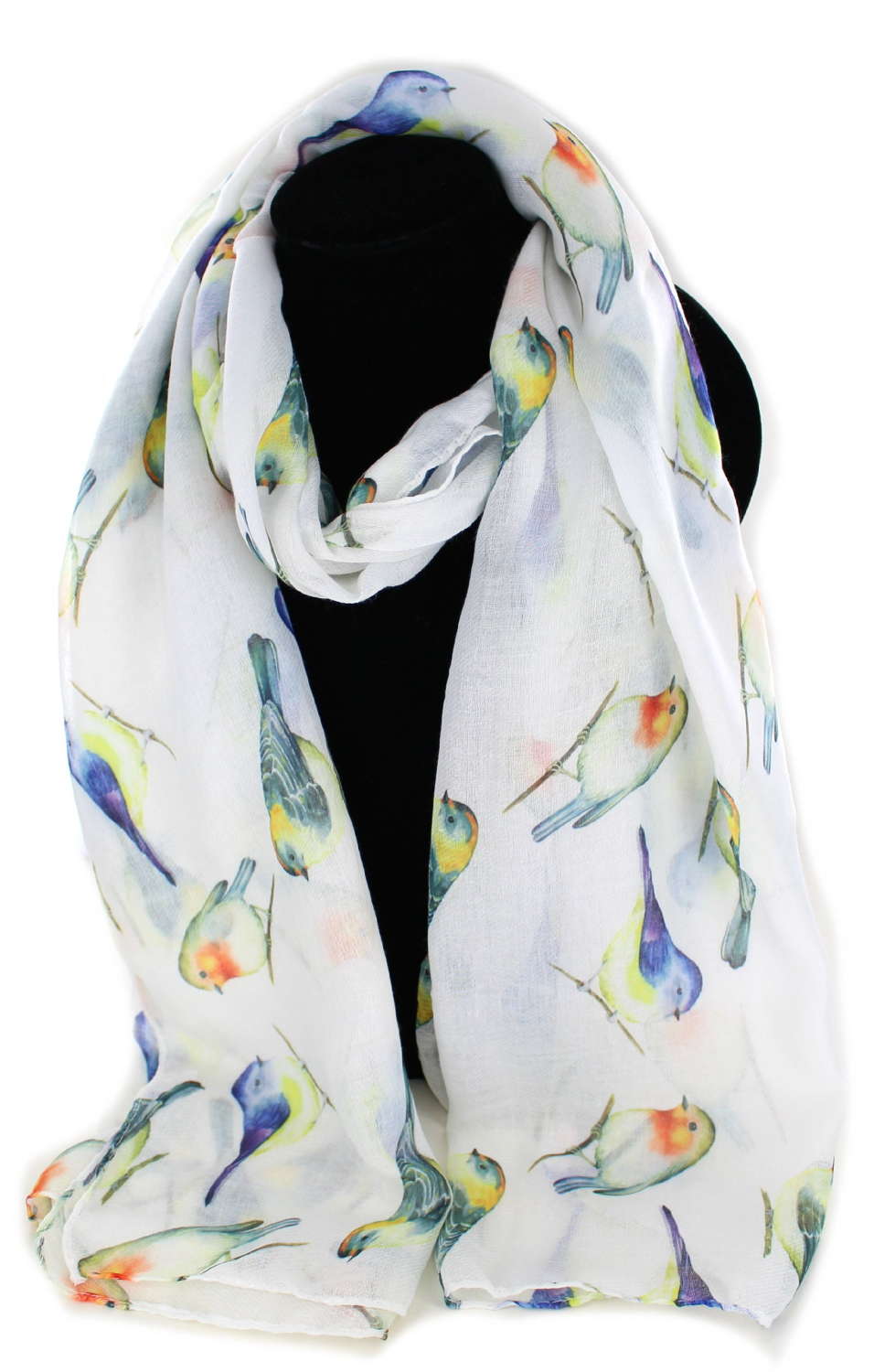 Bird print recycled Polyester scarf.