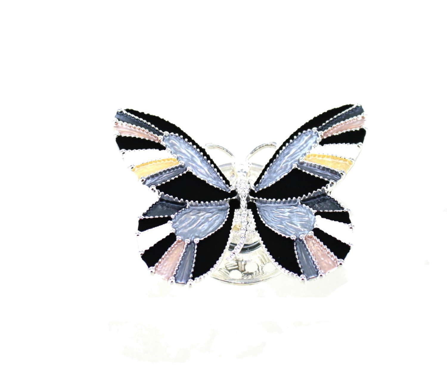 Magnetic butterfly shape enamel magnetic brooch.