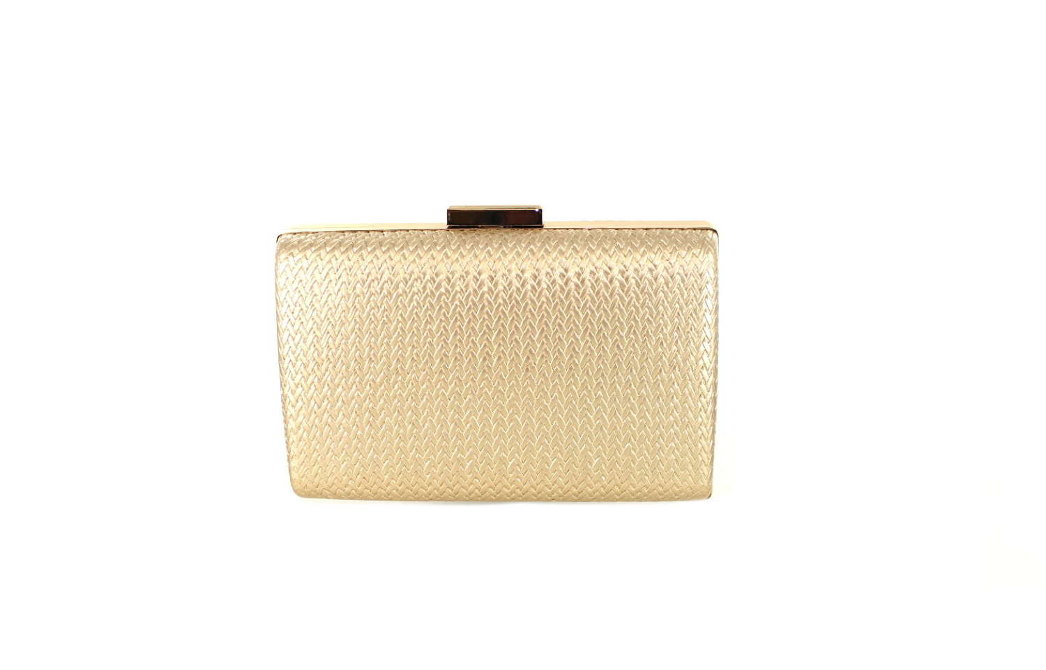 Woven effect hard cased evening bag.