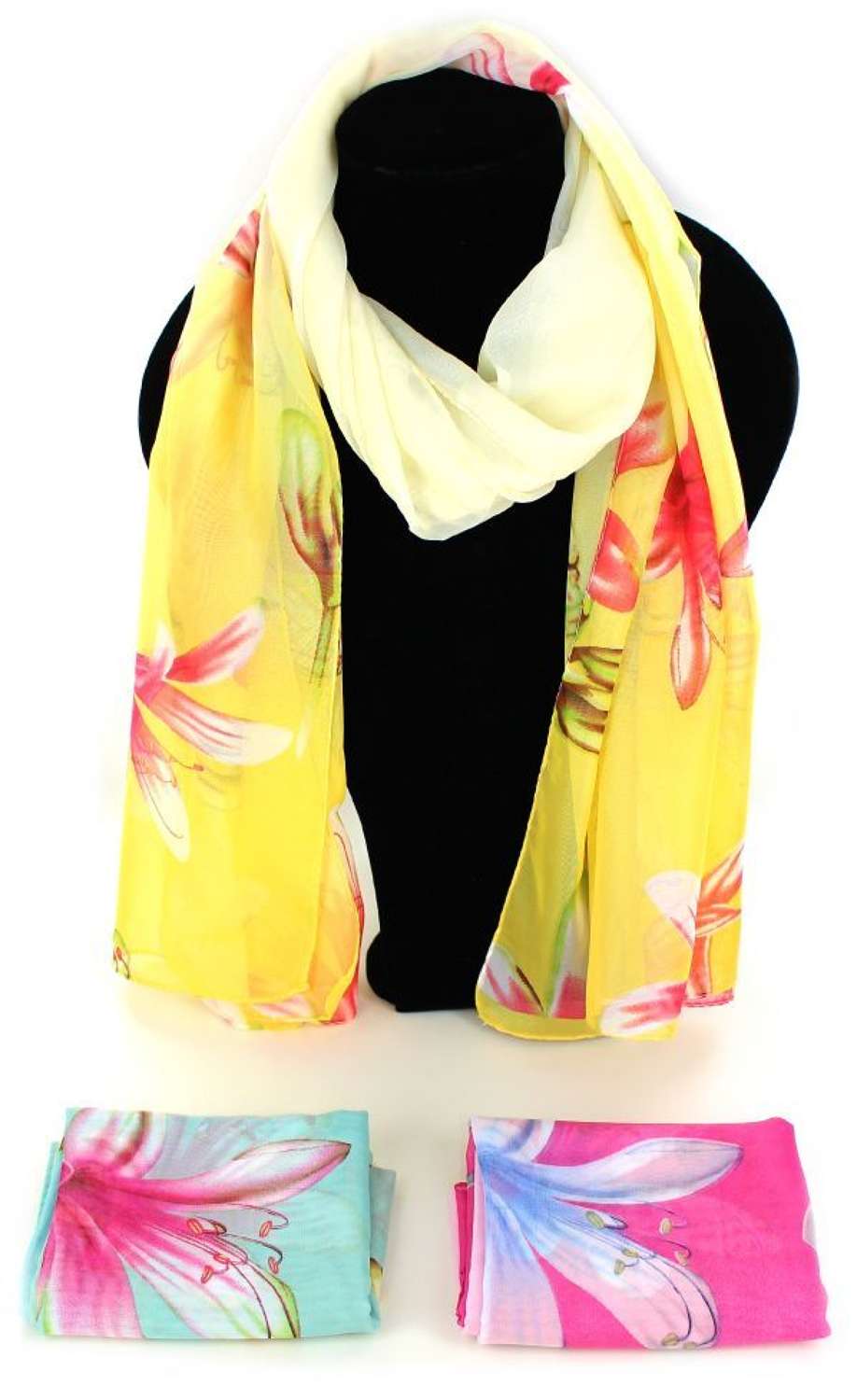 Tropical floral print scarf.