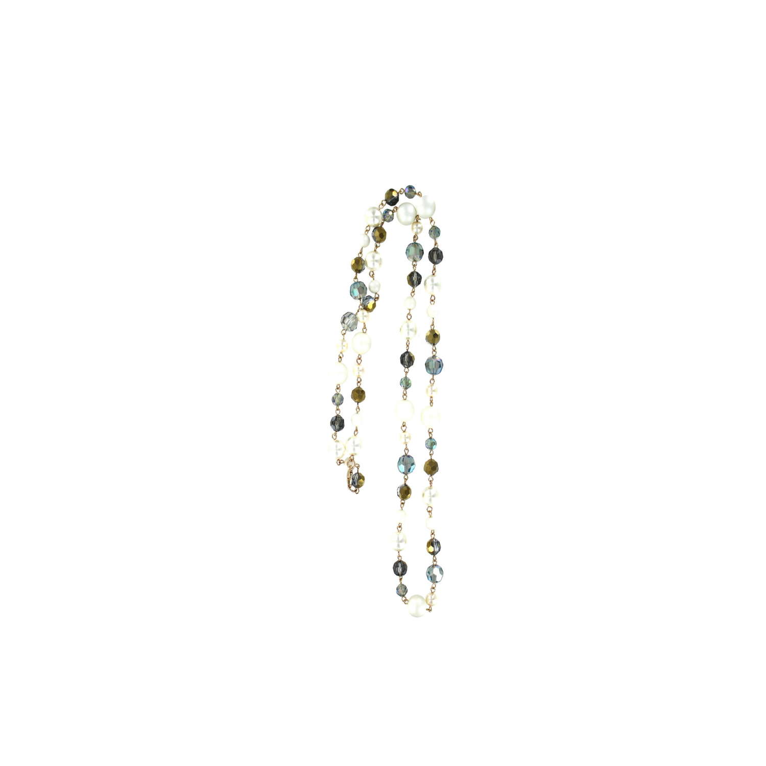 Long mixed bead necklace.